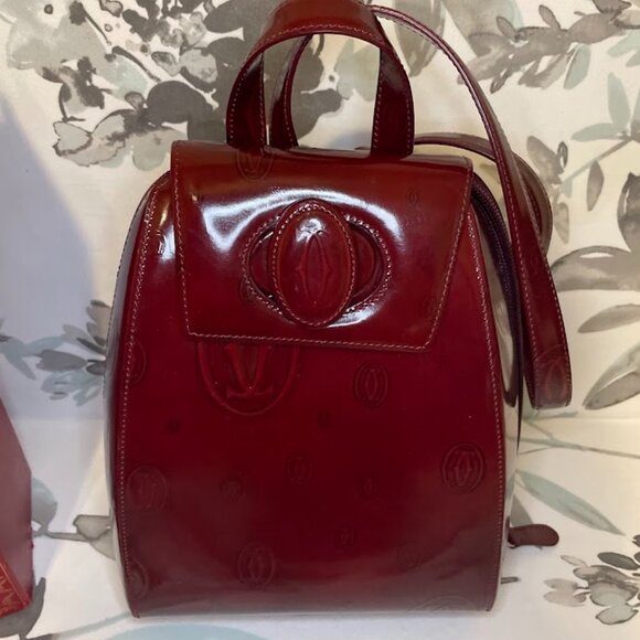 Cartier Happy Birthday Backpack Purse Monogram Patent Leather with Box - Picture 13 of 15